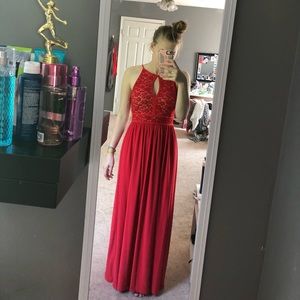 Long red dress